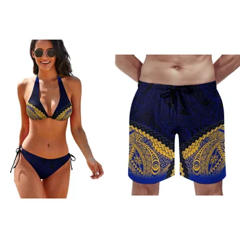 Sexy Bikiny Prispôsobené Polynézskej Pár Plavky Plážové Push Up Plavky, Letné pánske Plavky, Šortky Bazén