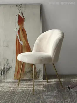 Nordic bielizníka make-up stolček operadlo domov spálňa dizajnér svetlo luxusný make-up stoličky čisté červené doplnky, nail art stoličky