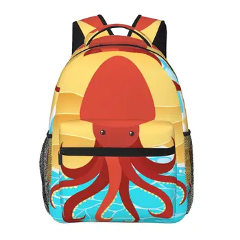 Ženy Batoh Red Octopus Beach Fashion Taška pre Ženy, Mužov, Školské tašky Bookbag Mochila