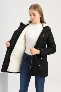 2023 Jeseň Zima Nové Žien Bavlna-Vatovaný Kabát Pevné Farby s Kapucňou Vetrovka Kabát Velvet Bavlnené Oblečenie