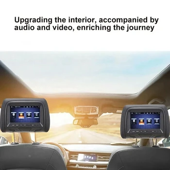 7Inch Dotykový Displej Auto Monitor na opierku hlavy MP5 Prehrávač Vankúš Zadné Sedadlo Zábava Multi-Media Pre AV, USB, SD MP4 MP5 FM B