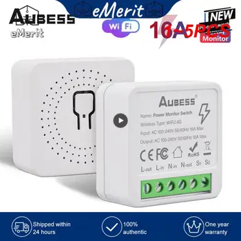 1~5 KS Aubess Power Monitor 16A Prepínač Wifi Smart Switch DIY Istič S 2-pásmov kontrolnú Funkciu Podpory Yandex Alice Alexa