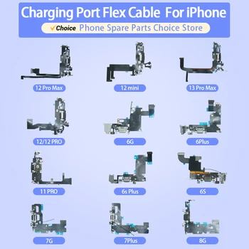 Výber Nabíjací Port Pre iPhone X 7G 7 8G 8 a 11 XR XS Dock Konektor pre Slúchadlá Audio Jack+ Mikrofón Flex Kábel, Náhradný