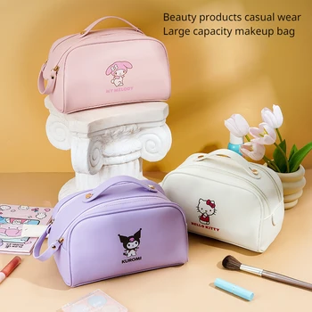 Sanrio Hello Kitty Kozmetická Taška Žien Prenosné Veľkú Kapacitu Cestovné Toaletná Taška Prenosná make-up Skladovanie Taška
