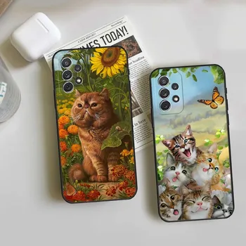 Roztomilé Mačka Zvierat Maľovanie Telefón Puzdro Pre Samsung Galaxy A21 A33 A31 A13 A02 A52 A22 A53 A73 A14 A54 A34 Zadný Kryt