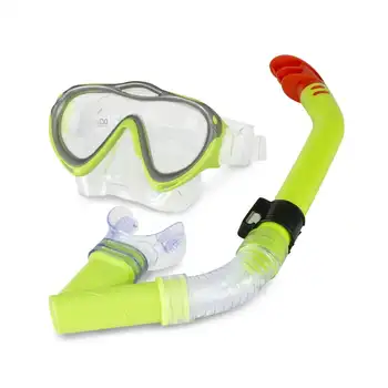 Mládež Manta Pro Podvodné Rekreačné Potápanie Plávať Maska & Šnorchel Set - Žltá a Sliver