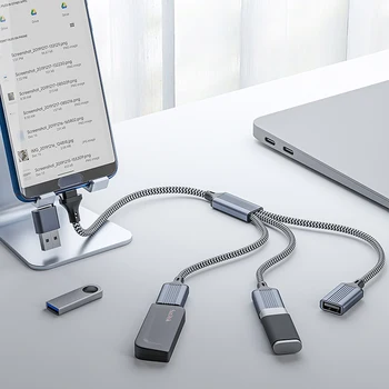 USB2.0+Typ C, USB 2.0 USBC Dock HUB 3 v 1, USB, C OTG Poplatok pre Macbook/Pro/Chromebook/iPad Pro