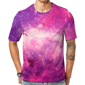Galaxy Print T Shirt Vesmíru, Hip Hop Tričká Muž Zábavné Tee Tričko Letné Krátke Rukáv Vytlačené Tees Plus Veľkosť 5XL 6XL