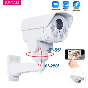 5MP Nepremokavé PTZ IP Bullet Kamera POE 4X Optický Zoom Detekcia Pohybu Home Security kamerový Infračervené CCTV Kamery