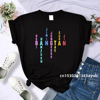 Bangtan Členských Mená T-shirt Trvať Suga Namjoon Hobi Agust D K Listu Bangtan Chlapec kórejský Tričko Ženy Muži Tričko