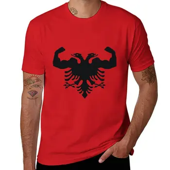 Nové Albánsko eagle svaly T-Shirt Estetické oblečenie vintage oblečenie vlastné tričká pánske oblečenie
