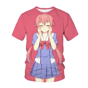 Mirai Nikki 3D Tlač T-Shirt Budúcnosti Denník Muži Ženy Móda Nadrozmerné T Shirt Anime Unisex Dievča, Hip Hop Tričká Topy 6XL