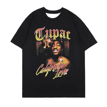 Pánske Tričko Tupac Shakur 2pac T-Shirt Legendárny Rapper 3D Harajuku Tlač T-Košele pre Voľný čas O-krku Krátky Rukáv Top Nadrozmerné