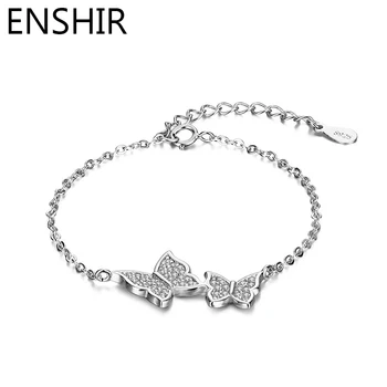 ENSHIR Micro Zirkón Motýľ Náramok pre Ženy Krásne Módne Šperky Priateľ Dar, Svadobné Doplnky