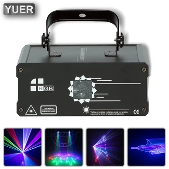 YUER 1W 2W RGB Smart Animácie Laserový Projektor Bluetooth-kompatibilné APLIKÁCIE Ovládanie DMX512 Skenera, DJ, Disco Party Stage Osvetlenie