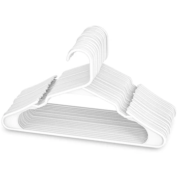 Biele Plastové Vešiaky Plastové Šaty, Ramienka Ideálny pre Každodenné Štandardné Použitie Odevné Ramienka (Biela 20 Ks)