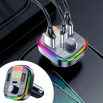 Farebné Auto Mp3 Prehrávač Auto FM Dual USB Port s PD Audio Prijímač, QC 3.0 Rýchle Nabitie Bluetooth 5.0