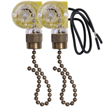 Stropný Ventilátor Light Switch ZE-109 Dva-Wire Light Switch s Vytiahnuť Šnúry pre Stropné svietidlo Fanúšikov 2ks Bronz