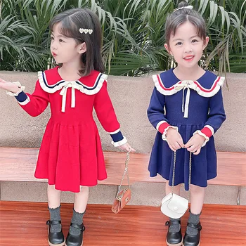 2023 Kórejský Jar Jeseň Sveter Pre Dievča Pletené Top Junior Dievča Oblečenie Pulóver Sveter Šaty Hore Ostrihané Svetre