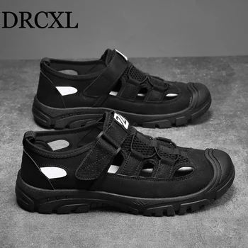 DRCXL Lete Mužov Sandále Pánske Kožené Sandále Klasické Rímske Sandále, Papuče Mäkké Vonkajšie Tenisky Pláži Gumy Trekové Sandále