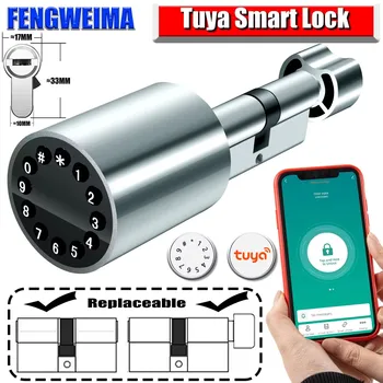Euro Smart lock,Tuya zámok, Tuya Tuya password lock valec, keyless kombinačným zámkom ，Valec dverí, elektronické zámky dverí core