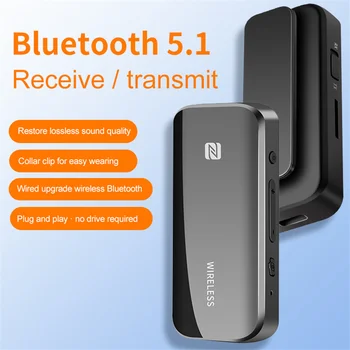 Bluetooth 5.0 Aux Adaptér Bezdrôtovej Dongle NFC TF Kartu, 3,5 mm Jack Handsfree Pre TV, PC Reproduktor do Auta Audio Prijímač, Vysielač