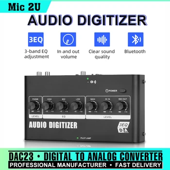 DAC Digitálneho na analógový prevodník Vlákniny koaxiálny analógový dekodér Bluetooth RCA, 3.5 MM Dekodér Zosilňovač pre pripojenie audio digitalizátorom.