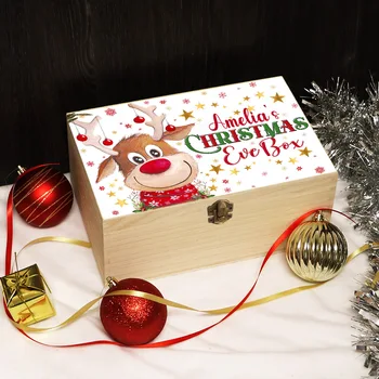 Osobné Štedrý Deň Box Chlapci Dievčatá Vianoce Roztomilý Darček Vlastné Vianočné Drahocenná Pamiatka Box Dreva Dovolenku Box Deti Xmas Party Prítomný