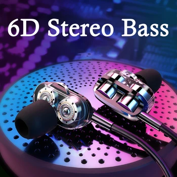 TWS Stereo 3,5 mm Káblové Univerzálne Slúchadlá Do Uší, Ťažké Dual Drive, Basy Káblové Stereo Slúchadlá Športové Herné Slúchadlá s Mikrofónom
