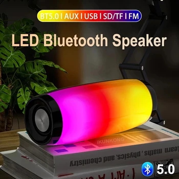 Prenosné Reproduktory Bluetooth Stĺpec Bezdrôtové Bluetooth Reproduktor Silný Vysoké BoomBox Vonkajšie Basy HIFI TF FM Rádio s LED Svetlom