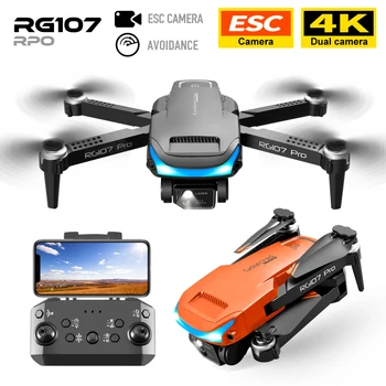 NOVÉ RG107 Pro Drone ESC 4K Tri-stranný Prekážkou vyhýbanie Profesionálny Duálny HD Kamera FPV Letecké Fotografie Skladacia Quadcopter