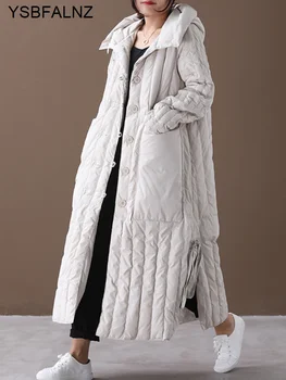 Zimné Bavlna-čalúnená Oblečenie Ženy Kabát 2023 Dlhé Voľné Žena s Kapucňou Čalúnená Oblečenie Veľké Vrecko Parkas Zahustiť Teplé Bundy