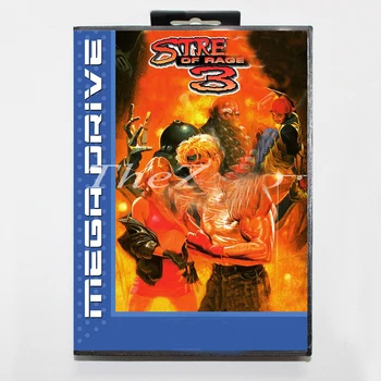 strts rage 3 s Box pre 16-bitové MD Video Hry, Karty pre MegaDrive/Genesis JAP/EÚ a USA Sa