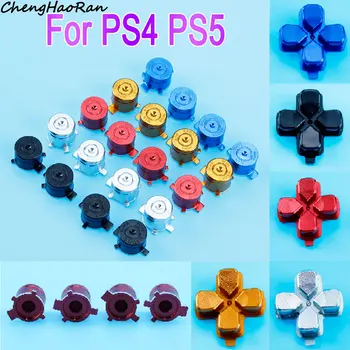 1 sada Pre Sony PS4 PS5 Radič Smerový Kríž Tlačidlá & Ovládač Thumbcaps hliníka Kovové Tlačidlo Náhradné Diely