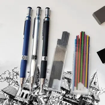 3 Farby 2B Mechanické Ceruzky Umelecké potreby na Kreslenie Vypracovanie Patentné Ceruzky Študent Papiernictvo Písanie Mechanická Ceruzka