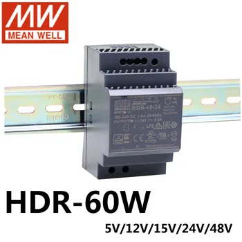 ZNAMENÁ DOBRE ac na dc din lištu slim napájací zdroj HDR-60W 12V/24V/48V jeden výstup led driver