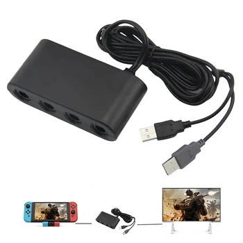 4 Porty Converter pre GameCube GC Radič 3 v 1 USB Adaptér Plug & Play Č Mas na NS Prepínač NGC/Wii U/PC Hviezda Boj